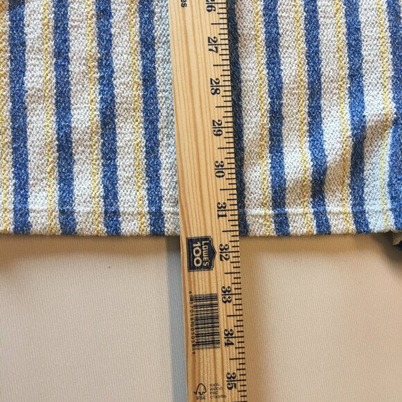 Zara Terry Cloth Romper Womens Large White Blue Yellow Stripe Beach Swim Cover - Picture 6 of 9